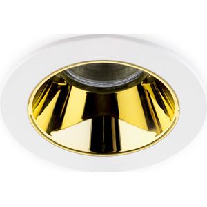 Groenovatie Inbouwspot Rond - Kantelbaar- Ø85mm - Wit - Goud - GU10 Fitting