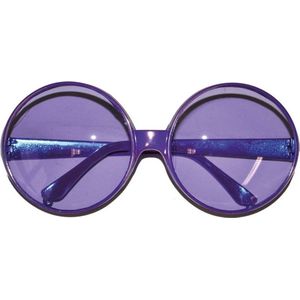 Toppers Paarse feestbril met ronde glazen