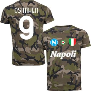 Napoli Osimhen 9 Camouflage Team T-Shirt - Groen - XL