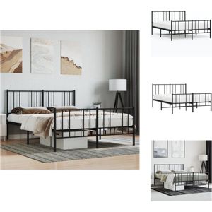 vidaXL Bedframe Classic - Metalen constructie - Metalen latten en poten - Extra opbergruimte - Comfortabele ondersteuning - Kleur- zwart - Afmetingen- 207 x 166 x 90 cm - Geschikte matras- 160 x 200 cm - Montage vereist - vidaXL - Bed