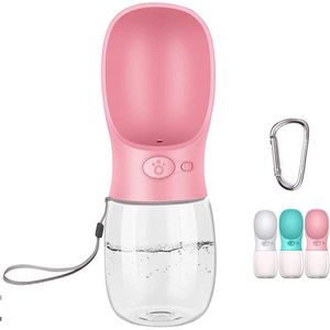 TheLau ® Draagbare Huisdier Waterdispenser voor Wandelen en Reizen met Antilek Functie, 350 ml, Roze