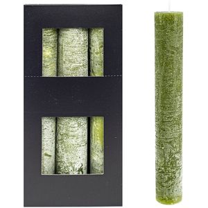 Home Society kaarsen XL Extra dik - 3,5 cm x 24 cm|- Rustiek Groen - 9 stuks - Brandtijd 24 uur