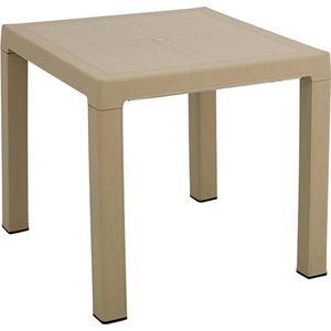 Eurostockdeals - Rattan Tuintafel - 80x80x72 CM - Kunststof - Beige