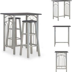 vidaXL Barset - Barsets - Bar Set - Bar Sets - 3-delige Barset hout en staal zwart