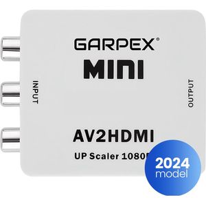 Garpex® AV naar HDMI Converter – Tulp naar HDMI Converter – AV to HDMI – Wii HDMI Switch – 1080P Full HD – Inclusief USB-voedingskabel