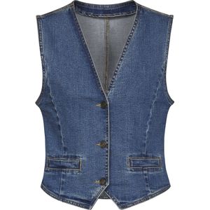 SISTERS POINT Onea-ve Dames Gilet - Mid blue wash - Maat S
