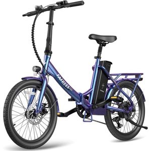 FAFREES Elektrische Fiets F20 Lasting - Elektrische Vouwfiets -36V 18.2Ah Accu -120 km Actieradius -250W Motor -20 Inch Banden - Mechanische Schijfremmen - SHIMANO 7 Versnellingen - LCD Display - Paars