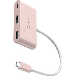 j5create Milieuvriendelijke USB-C naar HDMI en USB Type-A met stroomvoorziening