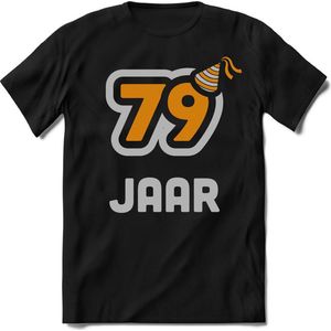 79 Jaar Feest kado T-Shirt Heren / Dames - Perfect Verjaardag Cadeau Shirt - Goud / Zilver - Maat 7XL