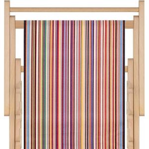 Houten strandstoel met hoogwaardige stof in acryl - massief beukehout - UV resistent Sunbrella acryl - opvouwbaar - verstelbaar in 3 standen - zonder armleuning - afneembare hoes - multicolour - strepenpatroon