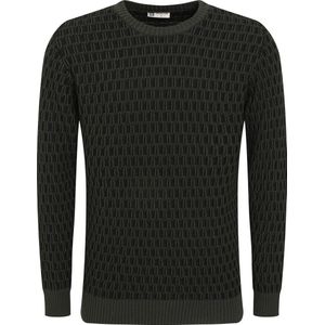 Gabbiano Trui Ruit Structuur Knit Trui 614767 502 Army Mannen Maat - XXL