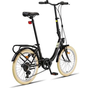 PACTO EIGHT FOLDING BIKE 6v ZWART VOUWFIETS PLOOIFIETS LAGE INSTAP FIETS SHIMANO 20 inch