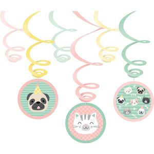 Amscan Swirlslingers Hello Pets 80 Cm Papier 6 Stuks