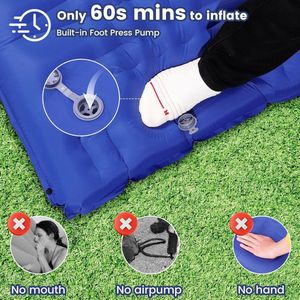Luchtbed Zelfopblazende slaapmat 12 cm verdikt-campingmatras-geïntegreerd-kussen-outdoor-luchtmatras-zelfopblazend-voetpomp-ultralichte-luchtcelmat-opblaasbaar