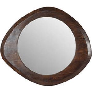 Spiegel - wandspiegel - organische vorm spiegel - walnoot hout - by Mooss - 70 x 60 cm