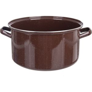Kookpan Geëmailleerde Bruin BROWN 36 cm, 15 l - Kookpot - Soeppan