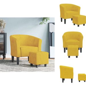 vidaXL Kuipstoel - Kuipstoelen - Fauteuil - Relaxfauteuil - Kuipstoel met voetenbank fluweel geel