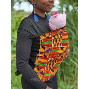 Afrikaanse Print Draagdoek / Draagzak / baby wrap / baby sling - Oranje / paars  - Baby wrap carrier