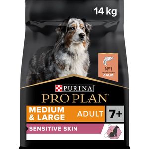 Pro Plan Medium & Large Adult 7+ (Senior) Sensitive Skin - Hondenvoer Droogvoer - Zalm - 14 kg