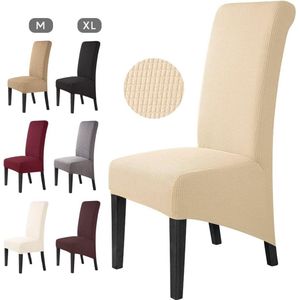 Stretch Stoelhoes Eetstoelhoezen XL Stoelhoezen voor Eetkamerstoel Verwijderbare Wasbare Stoelhoezen voor thuis, restaurant, hotel Decor (4 Stuks, Beige)-XL