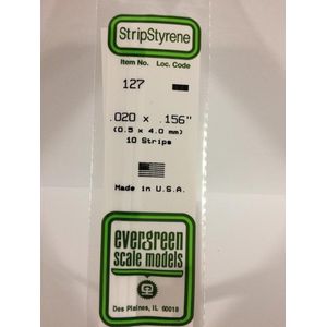 Evergreen 127 Strip 0,5mmX4,0mmX35cm Styreen