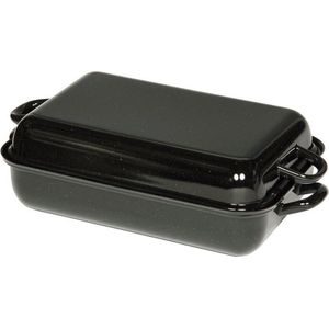 Riess Braadpan met Deksel 32 x 22 cm - Zwart