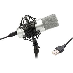 Tie Studio Condenser Mic WH USB-studiomicrofoon Zendmethode:Kabelgebonden Incl. shockmount, Incl. kabel