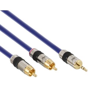 InLine premium 3,5mm Jack - Tulp stereo 2RCA kabel met vergulde connectoren - 20 meter