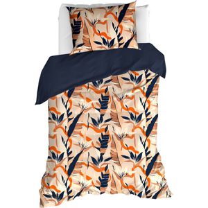 De Witte Lietaer Dekbedovertrek Jungle Cat Dress Blues - Eenpersoons - 140 x 200/220 cm - Katoen Satijn