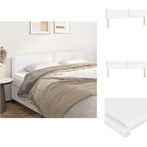 vidaXL Hoofdbord - Hoogwaardig kunstleer - Verstelbare hoogte - Stevige poten - Comfortabele ondersteuning - Klassiek ontwerp - Wit - Totale afmetingen- 180 x 5 x 78/88 cm - 2 x hoofdeind - Bedonderdeel