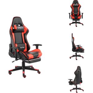 vidaXL Luxe Gamingstoel - Hoge Rugleuning - Ergonomisch - Met Uittrekbare Voetensteun - Rood/Zwart - Metaal/PVC - 68x69x(123-133)cm - Bureaustoel