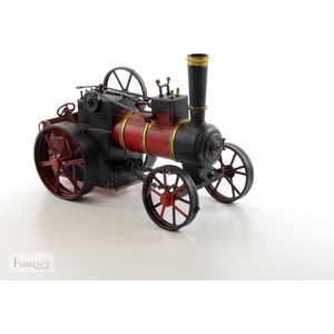 Stoomtrein Locomotief - Model Trein Decoratie - Stevig Blik metaal - Vintage Woondecoratie Tin - Retro Voertuig - 22x17x30 cm