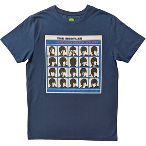 The Beatles - A Hard Day's Night Album Cover Heren T-shirt - 2XL - Blauw