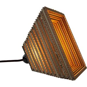 Kartonnen Stavern Vloerlamp of hanglamp - Hanglamp van karton - E27 fitting - 23x23x15 cm - Lampenkap - KarTent