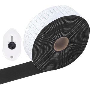 JGS Premium - Viltglijders voor hardhouten vloeren - Zelfklevend - Krassen voorkomen - Geluidsisolatie - Zwart - 6m x 5cm x 3mm.