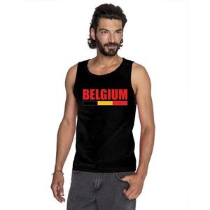 Zwart Belgium supporter mouwloos shirt heren - Belgie singlet shirt/ tanktop L