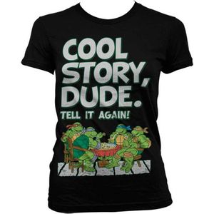 Teenage Mutant Ninja Turtles Dames Tshirt -L- Cool Story Dude Zwart