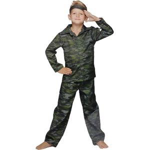 Soldaat Pak - Leger Groen - Katoen - Maat 104 - Spelen - Verkleden - Kinderen - Vechten