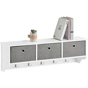 wandgarderobe ganggarderobe kledinghaken hangrek met 3 manden en 5 haken garderobe wit BHT ca.: 100x30x20cm