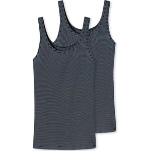 Schiesser Essentials Topje dames - 2 Pack 804 Blue - maat 36 (36) - Dames Volwassenen - Modal- 162896-804 -36