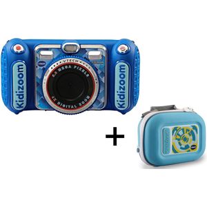 VTech KidiZoom Duo DX Blauw - Kindercamera met Draagtas - Bundelpakket