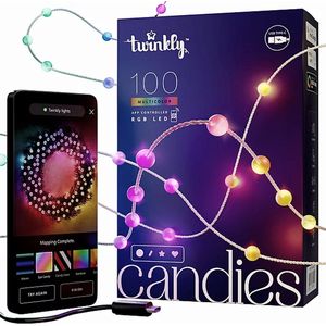 Twinkly Candies Lichtsnoer - Pearl - RGB - Verlichtingsdecoratie - 100 RGB LED’s - 6 meter - Transparant