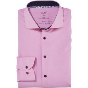 OLYMP 24/7 Level 5 body fit overhemd - popeline - pink - Strijkvriendelijk - Boordmaat: 41