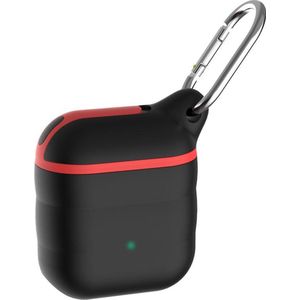 YONO Siliconen Hoesje geschikt voor Apple Airpods - Soft Case met Clip - Waterdicht - Zwart