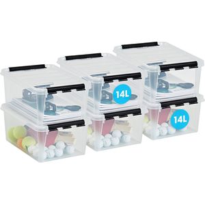 Set van 6 - Opbergdoos met deksel - 14 Liter - Opbergbox SmartStore™ Classic 15 - Stapelbaar en Nestelbaar - 10 jaar garantie - Voedselveilig - BPA vrij - Stevige deksels en versterkte hoeken - L40 x B30 x H18 cm