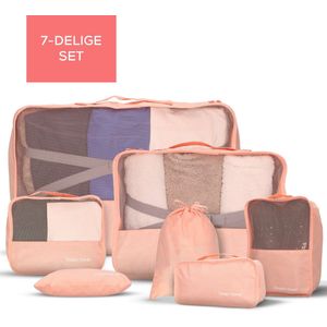 Dream Travel Packing Cubes set 7 stuks - Oranje / Rose - koffer organizer set - backpack organizer - packing cubes backpack