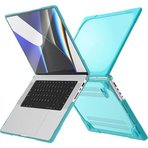 Mobigear Laptophoes geschikt voor Apple MacBook Pro 14 Inch (2021-2024) Hoes Hardshell Laptopcover MacBook Case | Mobigear Shockproof - Blauw - Model A2442 / A2779 / A2918 / A2992