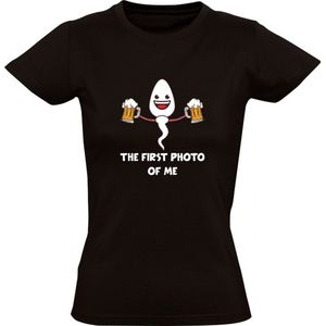 First Foto Dames T-shirt | bier | zuipen | Festival | feest | grappig | Zwart