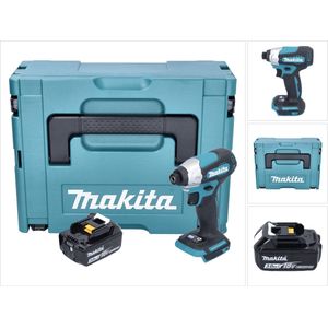 Makita DTD 157 F1J accu-slagmoersleutel 18 V 140 Nm 1/4"" borstelloos + 1x oplaadbare accu 3.0 Ah + Makpac - zonder oplader