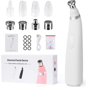 Blyx® - MagiSkin - 2 In 1 Gezichtsverzorger - Microdermabrasie Apparaat - Mee-Eter Verwijderaar - Gezichtsverzorging - Verhoogt Huidelasticiteit - Vermindert Fijne Lijntjes En Rimpels - Wit